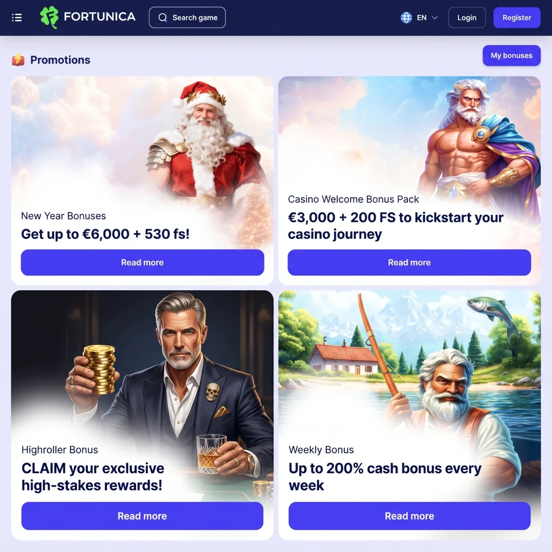 Fortunica Casino Highroller Bonus